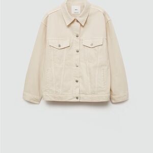MANGO Women's Cream Denim Oversized Jacket